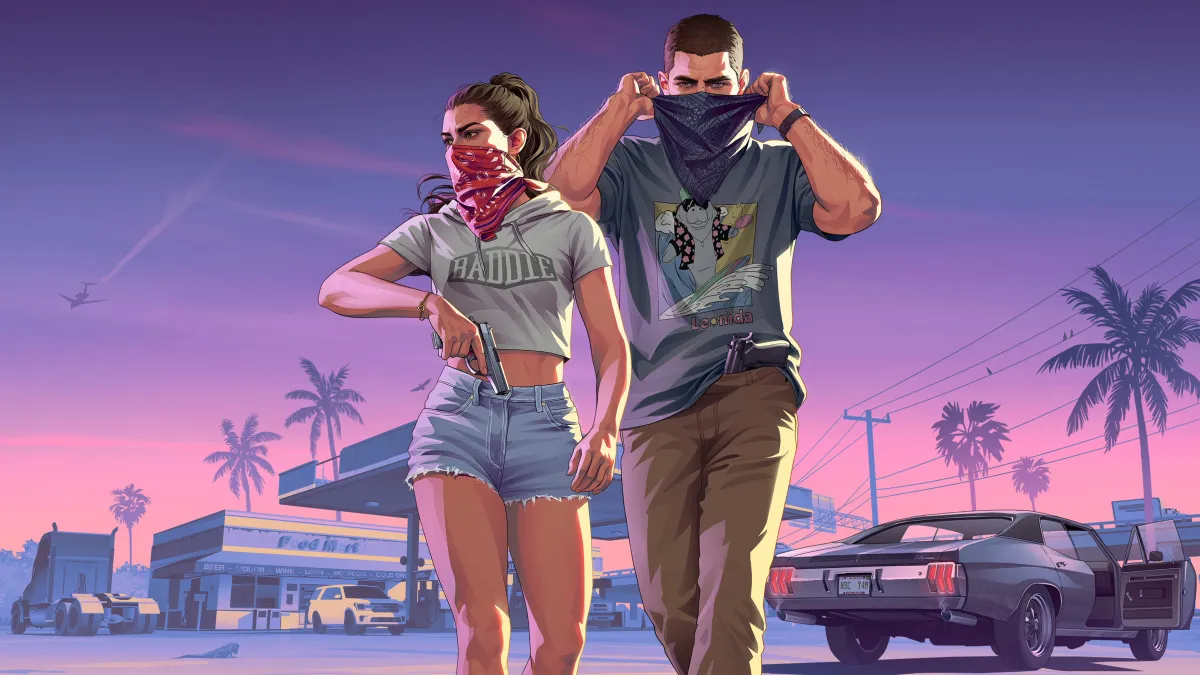 Tampilan perdana aksi kejahatan dan misi cerita dalam game GTA VI.